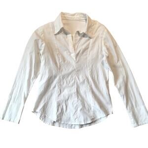 Women's White Fitted Office Shirt